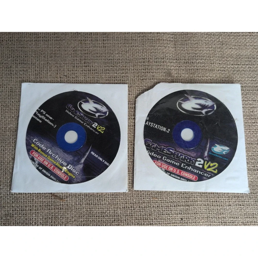 Lot Of 2 Game Shark 2v2 Discs Only PS1 & PS2 Code Archive Video Game Enhancer